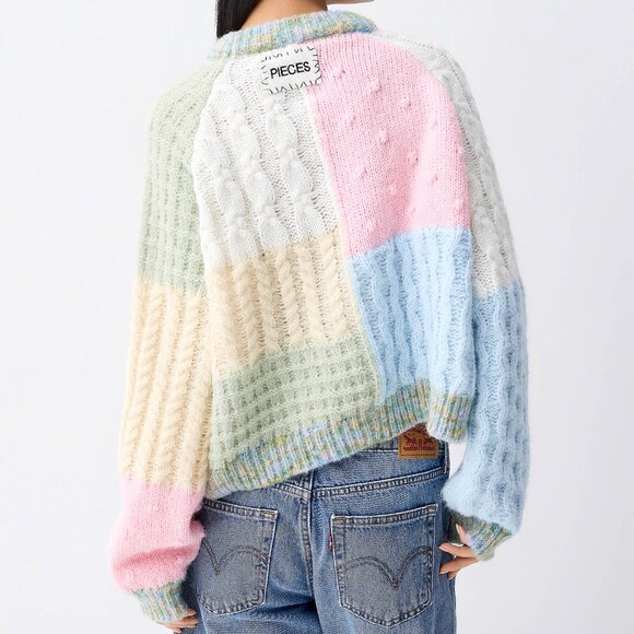 PIECES Pastel Patchwork Sweater - Picture 2 of 3